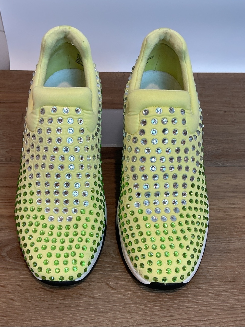 INC International Concepts Cream and Green
Rhinestone Sneakers, 8.5